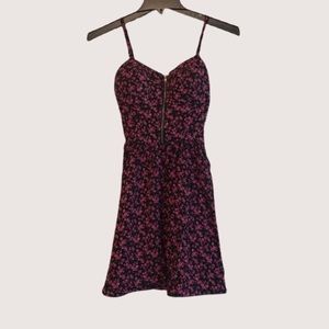 Material Girl Spaghetti Strap Floral Sweetheart Zipper Cocktail Dress Size M